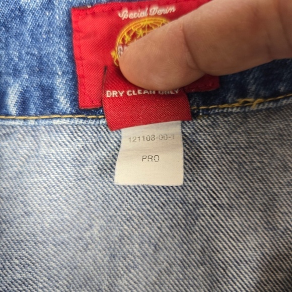 GAP- Vintage 1996 Limited Edition Starburst Embroidered Crop Jeans Jacket Sz L - Picture 5 of 7